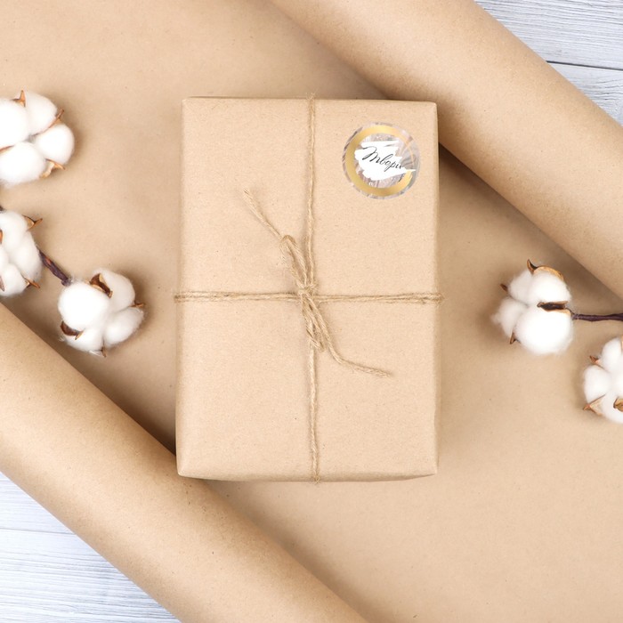 Бумага упаковочная крафт без печати, для обёртки и упаковки, 75 г/м²,0.7×20 м - Фото 1