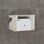 Держатель для туалетной бумаги с полочкой, 18×11,5×12 см, цвет белый - фото 8386617