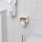Держатель для туалетной бумаги с полочкой, 18×11,5×12 см, цвет белый - Фото 4