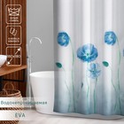 Штора для ванной Доляна «Синие маки», 180×180 см, EVA - фото 210031