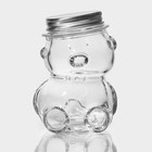 Баночка стеклянная для мёда и варенья «Медвежонок», 170 мл, 7×10 см - фото 4243251