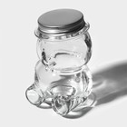 Баночка стеклянная для мёда и варенья «Медвежонок», 170 мл, 7×10 см - фото 9460513
