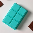 Форма для льда Доляна «Кубик», силикон, 16,5×11,5×5 см, 6 ячеек (5×5 см), цвет бирюзовый - Фото 2
