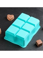 Форма для льда Доляна «Кубик», силикон, 16×11×4.8 см, 6 ячеек (4.6×4.6 см), бирюзовая - Фото 12