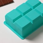 Форма для льда Доляна «Кубик», силикон, 16,5×11,5×5 см, 6 ячеек (5×5 см), цвет бирюзовый - Фото 3