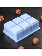 Форма для льда Доляна «Кубик», силикон, 16×11×4.8 см, 6 ячеек (4.6×4.6 см), бирюзовая - Фото 8