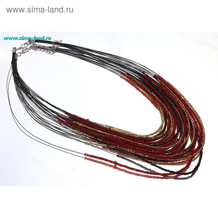 Колье «Каскад» 40 нитей, трехцветные - Фото 1
