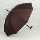 Зонт - трость полуавтоматический «Однотонный», 10 спиц, R = 51 см, цвет коричневый - Фото 1