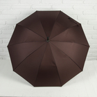 Зонт - трость полуавтоматический «Однотонный», 10 спиц, R = 51 см, цвет коричневый - Фото 2