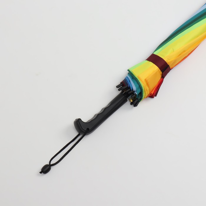 Зонт - трость полуавтоматический «Радужный день», 16 спиц, R = 59 см, разноцветный - фото 1906922625