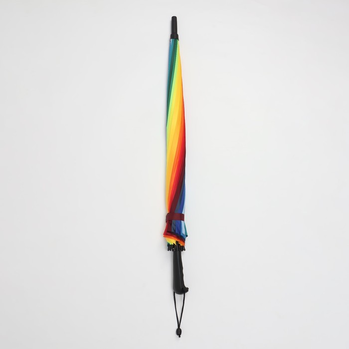 Зонт - трость полуавтоматический «Радужный день», 16 спиц, R = 59 см, разноцветный - фото 1925902062