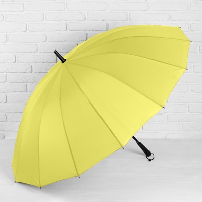 Зонт полуавтоматический «Однотонный», 16 спиц, R = 61 см, цвет жёлтый неоновый