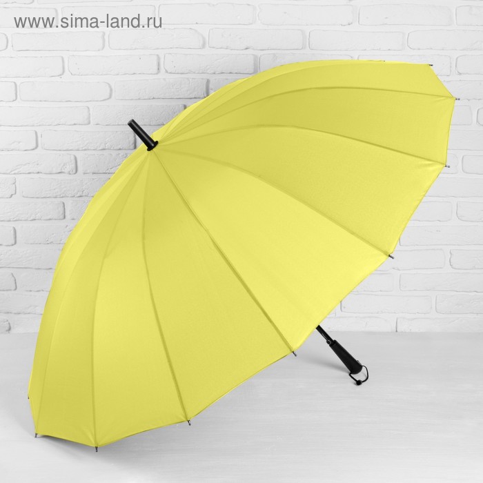 Зонт полуавтоматический «Однотонный», 16 спиц, R = 61 см, цвет жёлтый неоновый