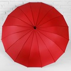 Зонт полуавтоматический «Однотонный», 16 спиц, R = 61 см, цвет красный - Фото 2