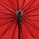 Зонт полуавтоматический «Однотонный», 16 спиц, R = 61 см, цвет красный - Фото 3