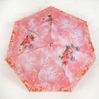 Зонт механический мини «Цветы», 4 сложения, 7 спиц, R = 47 см, цвет розовый - Фото 2