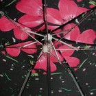 Зонт механический мини «Цветы», 4 сложения, 7 спиц, R = 47 см, цвет чёрный - Фото 3