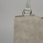 Сумка женская, отдел на молнии, наружный карман, длинный ремень, цвет светло-серый - Фото 4