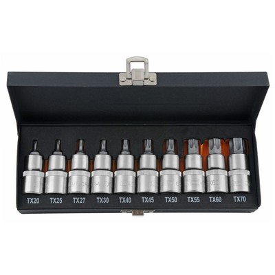 Набор торцевых головок KRAFT KT700688, со вставками 1/2", Torx, 10 предметов