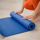 Коврик для йоги Sangh, 173×61×0,6 см, цвет синий - Фото 8