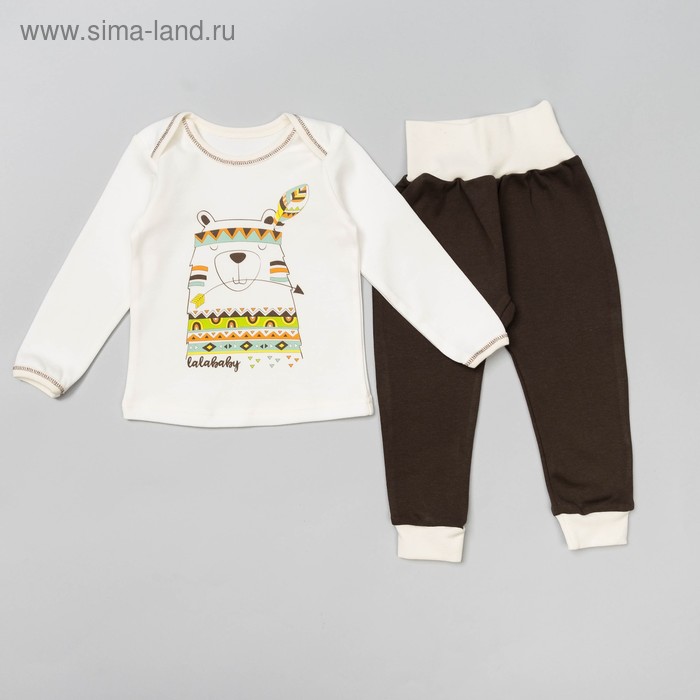 Пижама детская "Медведь", рост 80 см, цвет коричневый 801-061_М - Фото 1