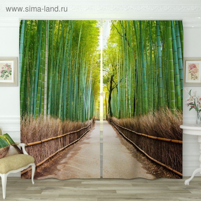 Фотошторы «Бамбуковый лес», размер 150х260 см-2 шт., габардин - Фото 1