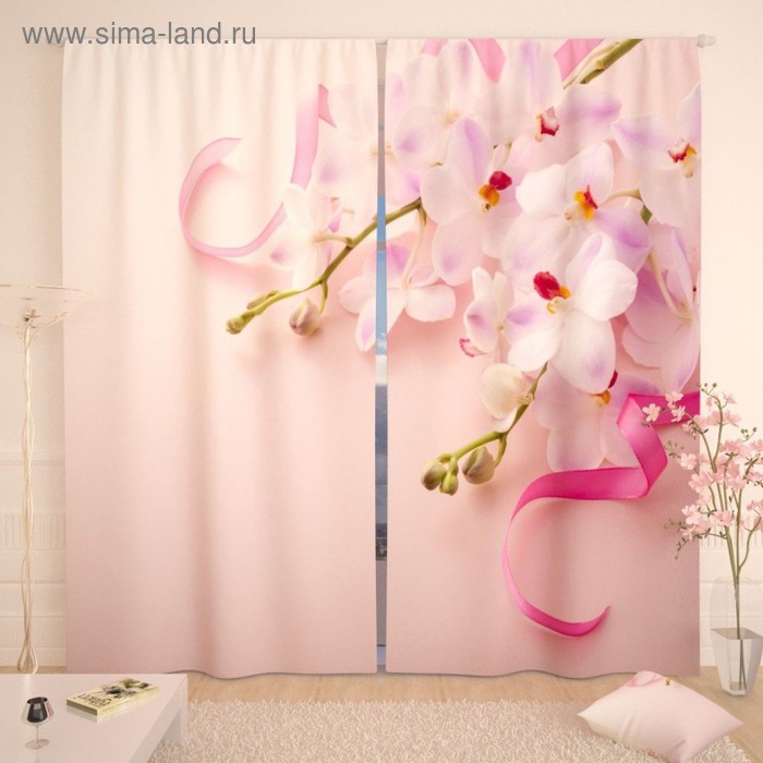 Фотошторы «Весенний мягкий букетик», размер 150х260 см-2 шт., габардин