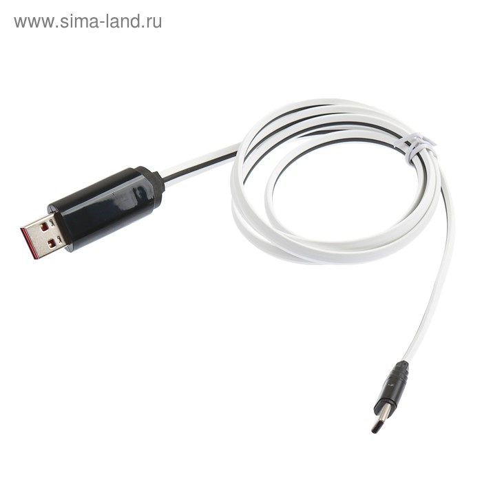 Кабель Hoco, Type-C - USB, 2 А, 1 м, дисплей с индикатором зарядки, таймер, белый - Фото 1
