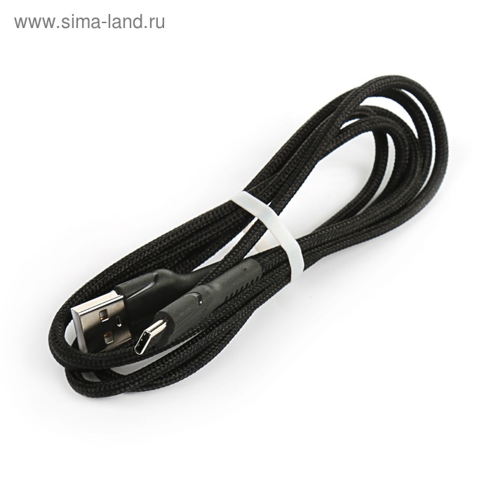 Кабель Hoco, U31 Benay, текстильная оплетка, Type-C - USB, 2.4 A, 1.2 м, черный - Фото 1