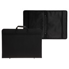 Папка для чертежей и рисунков для художников А3, 470 х 350 х 40 мм, с ручками, каркасная, текстильная, "Вдохновение" 1B3, внутренний карман, чёрная - Фото 1