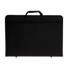 Папка для чертежей и рисунков для художников А3, 470 х 350 х 40 мм, с ручками, каркасная, текстильная, "Вдохновение" 1B3, внутренний карман, чёрная - Фото 4