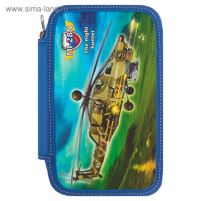 Пенал 3 секции «Вертолёт МИ-28», 120 х 205 мм, 3D - Фото 1