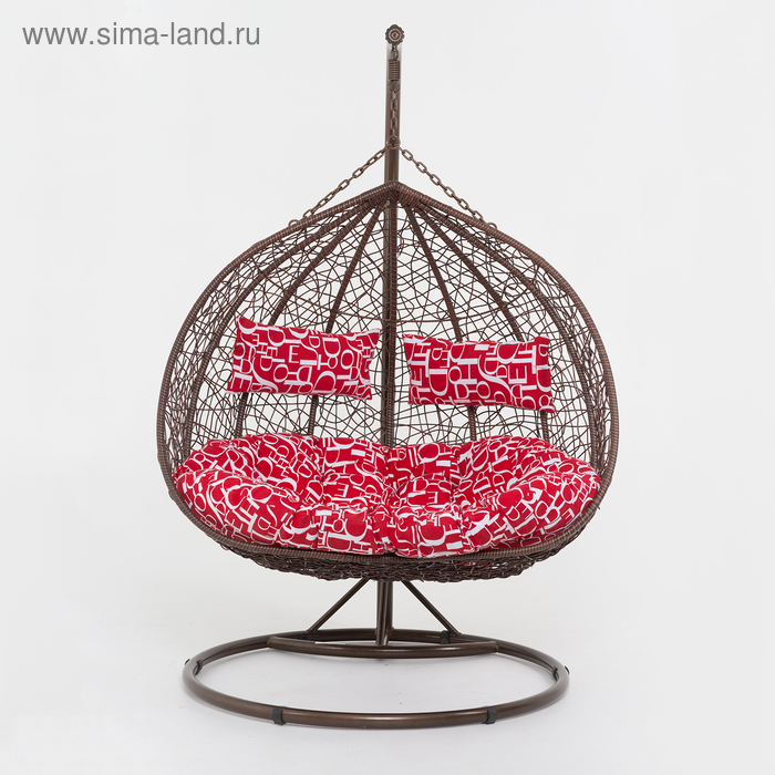 Подвесное кресло с подушкой искусственный ротанг коричневый 45-004-04 49444₽
