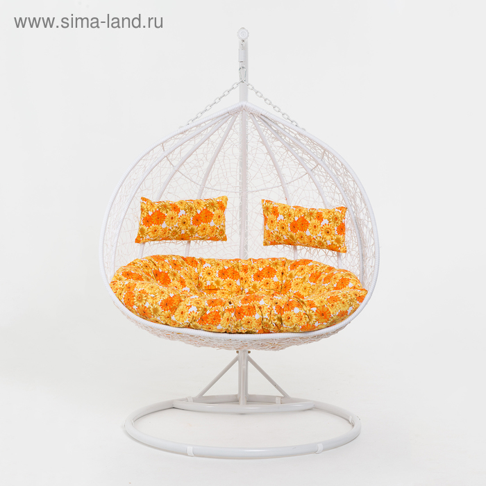 Подвесное кресло с подушкой искусственный ротанг белое 45-004-05 49444₽