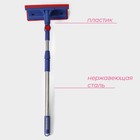 Щётка для окон Доляна, фиксатор, стальная телескопическая ручка, длина 55(83) см, водосгон силикон 18 см, насадка велюр 18×8 см - Фото 2