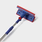 Щётка для окон Доляна, фиксатор, стальная телескопическая ручка, длина 55(83) см, водосгон силикон 18 см, насадка велюр 18×8 см - Фото 5