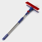 Щётка для окон Доляна, фиксатор, стальная телескопическая ручка, длина 55(83) см, водосгон силикон 18 см, насадка велюр 18×8 см - Фото 6