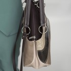 Сумка женская, 2 отдела на молниях, наружный карман, длинный ремень, цвет бежевый - Фото 4