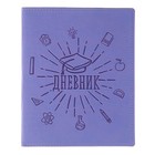 Премиум-дневник универсальный, для 1-11 класса Vivella "Школа", обложка искусственная кожа, светло-лиловый - фото 318077930