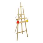 Мольберт тип «Лира» 175×62 см, (полка 60×12 см, с двумя подстаканниками), с бегунком, неокрашенное дерево, Calligrata №7 - Фото 2