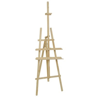 Мольберт тип «Лира» 170×63 см, (полка 60×12 см, с подстаканником), ТРАНСФОРМЕР, с бегунком, неокрашенное дерево, Calligrata №8