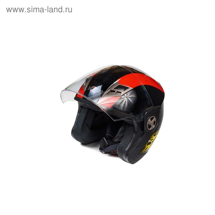 Шлем HIZER 222-1, размер L, черно/красный - Фото 1