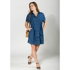 Платье женское 1702-1 цвет тёмно-синий, р-р 52-54 (4XL) - Фото 1
