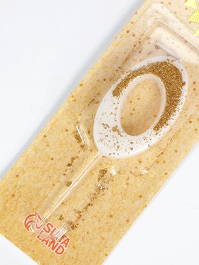 Свеча для торта с блестками «Цифра 0», золотая, 5.2 см (комплект 4 шт)