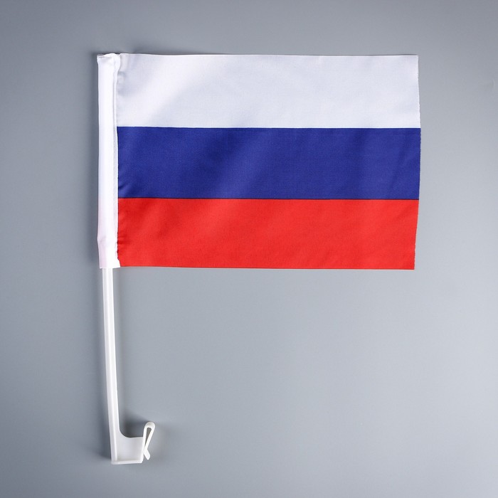 Флаг России, 20?30 см, шток 36 см, полиэфирный шёлк (комплект 2 шт) - фото 59307059