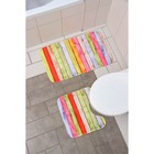 Набор ковриков для ванной и туалета Доляна «Цветные деревяшки», 2 шт, 38×45 см, 45×75 см - фото 210174
