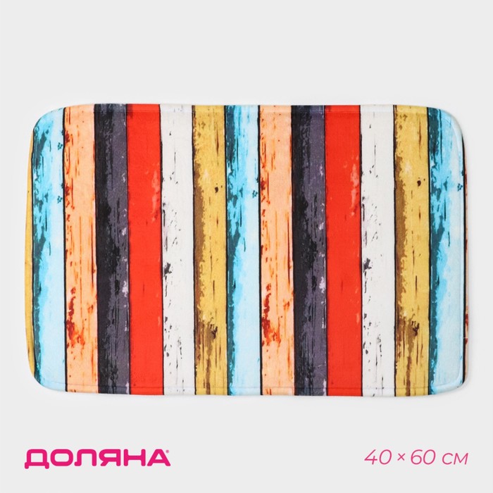 Коврик для ванной Доляна «Цветное дерево», 40×60 см - Фото 1