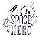 Термонаклейка для декорирования текстильных изделий детская Space hero, 14 х 14 см - Фото 3