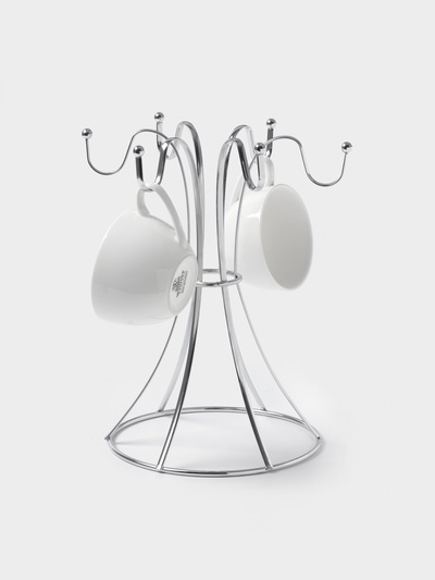Держатель для кружек Доляна, на 6 предметов, 21×21×25 см, хромированный