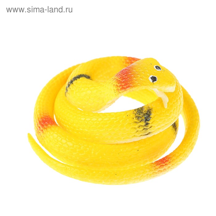Прикол «Кобра», резиновая, 70 см, цвет жёлтый - Фото 1